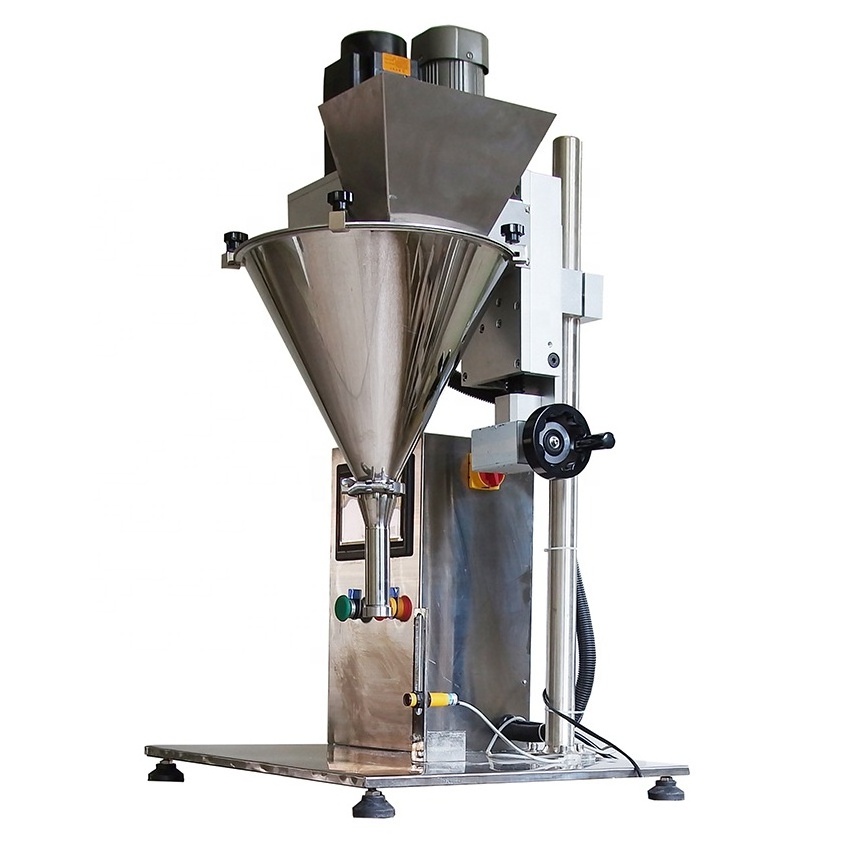 semi automatic dry powder filling machine bottle bag milk cosmetic chemical powder weighing dosing auger powder filling machine