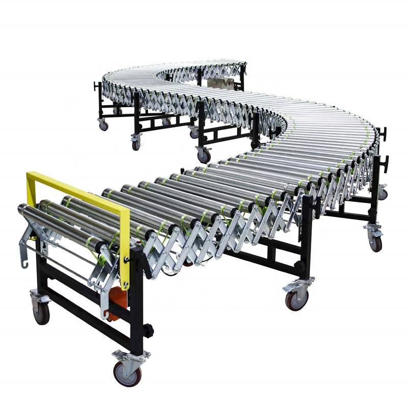 Gravity Plastic Wheels flexible Manual Telescopic Conveyor flexible roller conveyor for assembly line