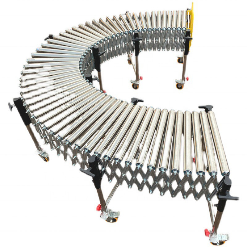 Gravity Plastic Wheels flexible Manual Telescopic Conveyor flexible roller conveyor for assembly line