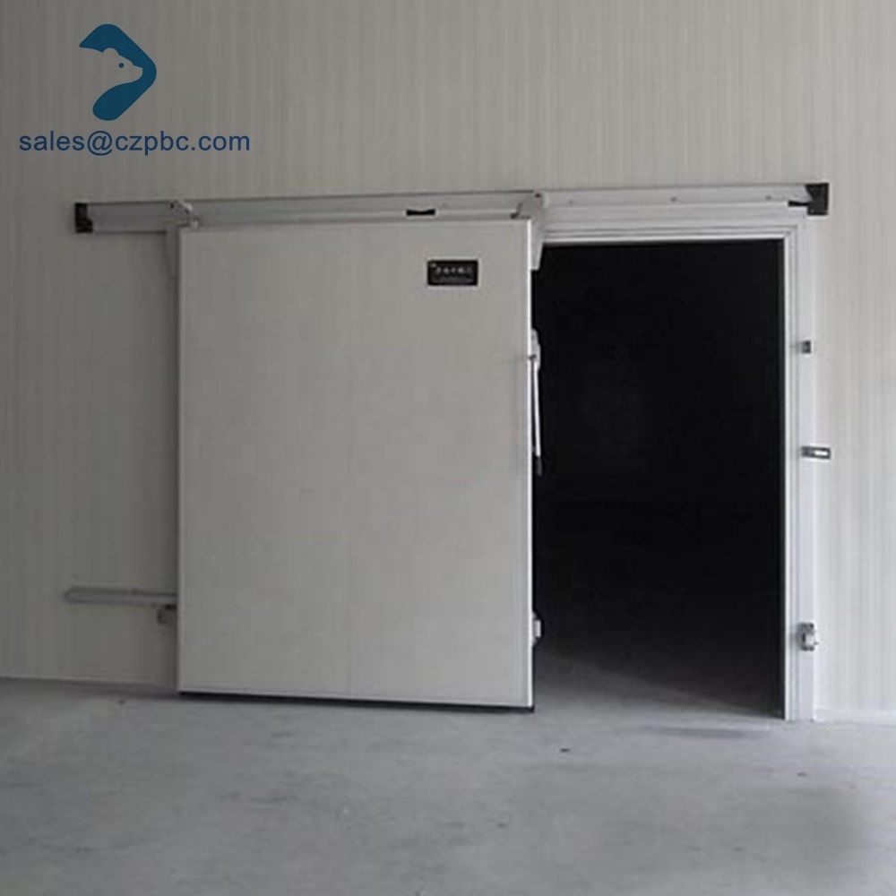 Warehouse Food Cold Storage Manual Sliding Door With Stainless Steel Locks And Handles