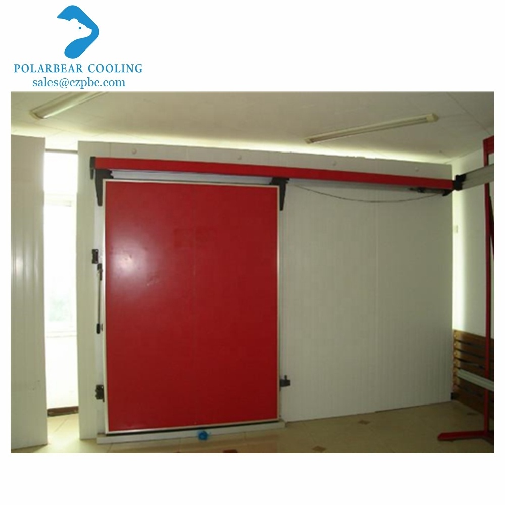 Warehouse Food Cold Storage Manual Sliding Door With Stainless Steel Locks And Handles