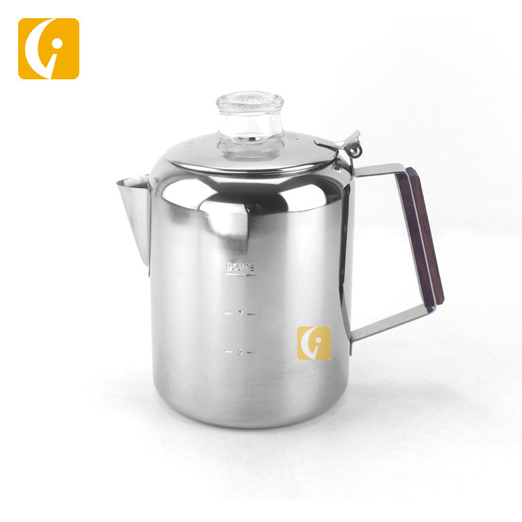 304 stainless steel coffee percolator pot coffee maker kettle camping coffee pot with strainer