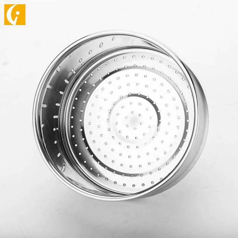 Round 304 stainless steel food steaming cage small hole steamer basket