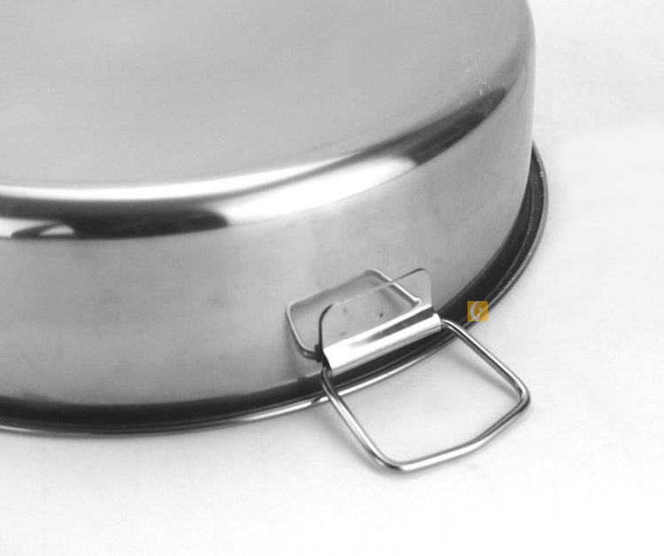 Nonmagnetic double handle thickening stainless steel round cake pan baking tray