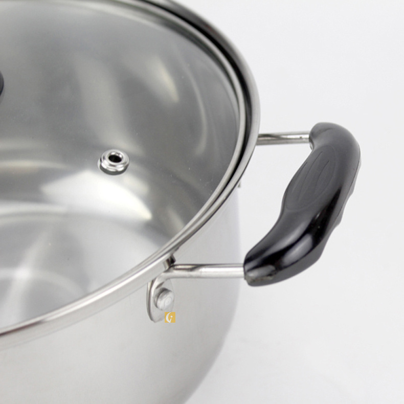 6pcs 410 Stainless steel Kitchen pot set Soup pot frying pan Combination milk boiling pot