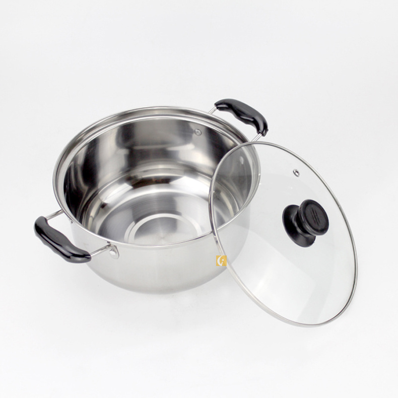 6pcs 410 Stainless steel Kitchen pot set Soup pot frying pan Combination milk boiling pot