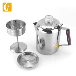 304 stainless steel coffee percolator pot coffee maker kettle camping coffee pot with strainer