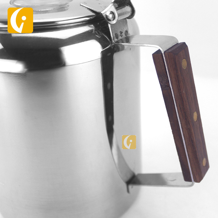 304 stainless steel coffee percolator pot coffee maker kettle camping coffee pot with strainer