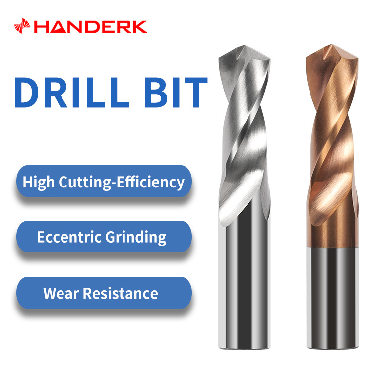 HANDERK Drill Bit Set Tungsten Steel Carbide Twist Jobber Drilling Bits for Hardened Metal