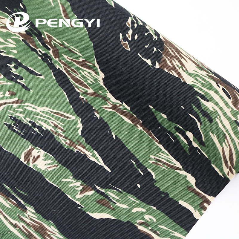 Factory Wholesale Polyester Cotton Printing Tiger Stripe Camouflage Fabrics for Uniform or outdoor product