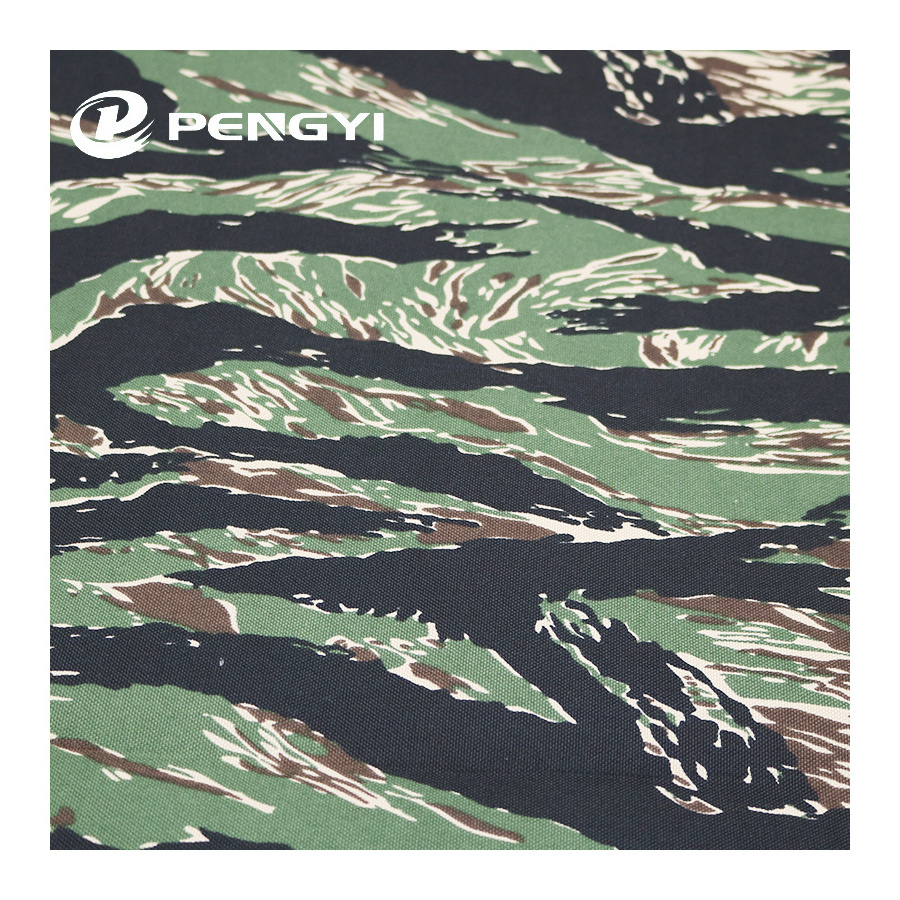 Factory Wholesale Polyester Cotton Printing Tiger Stripe Camouflage Fabrics for Uniform or outdoor product