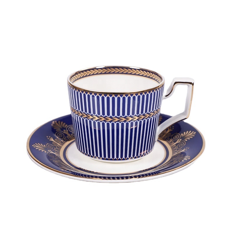 PITO European Luxury Bone China Tea Cup Coffee Teacup Ceramic Espresso Coffee Cup and Saucer