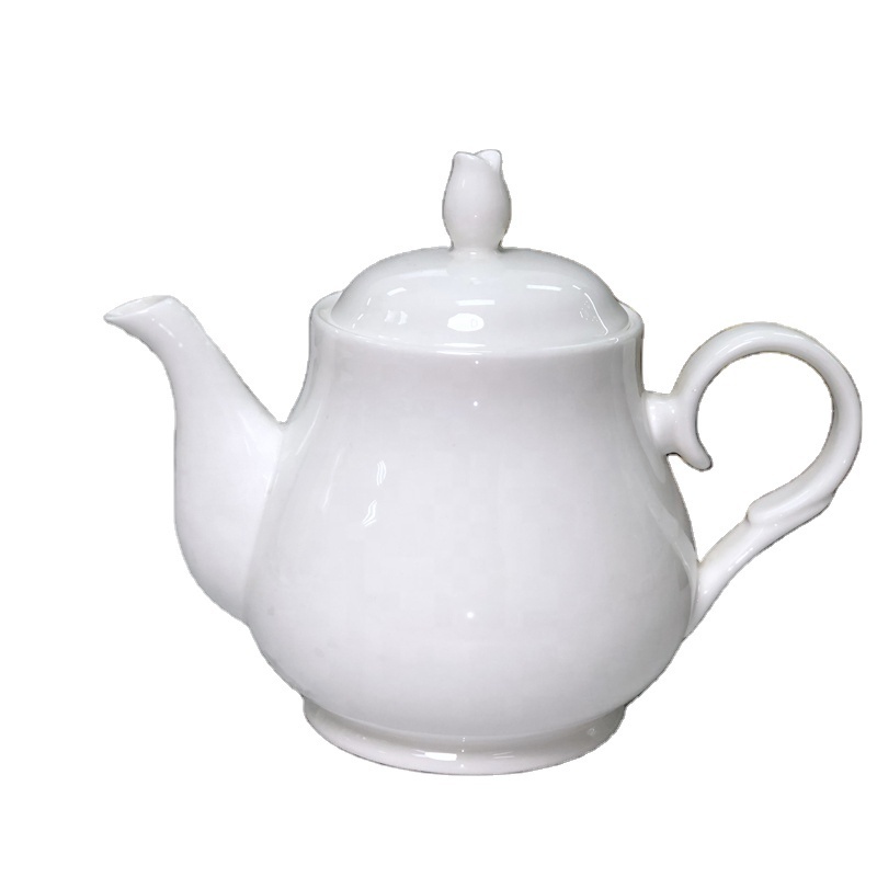 PITO Factory Direct Wholesale bone china 800CC kettle Coffee Teapot restaurant Ceramic white ceramic tea pot for restaurant hote