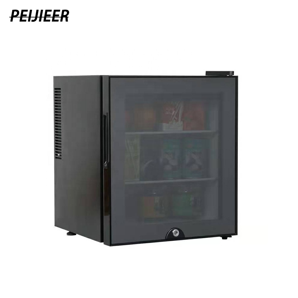 Hot sale 40L small glass door lock no forest mini bar fridge for living room