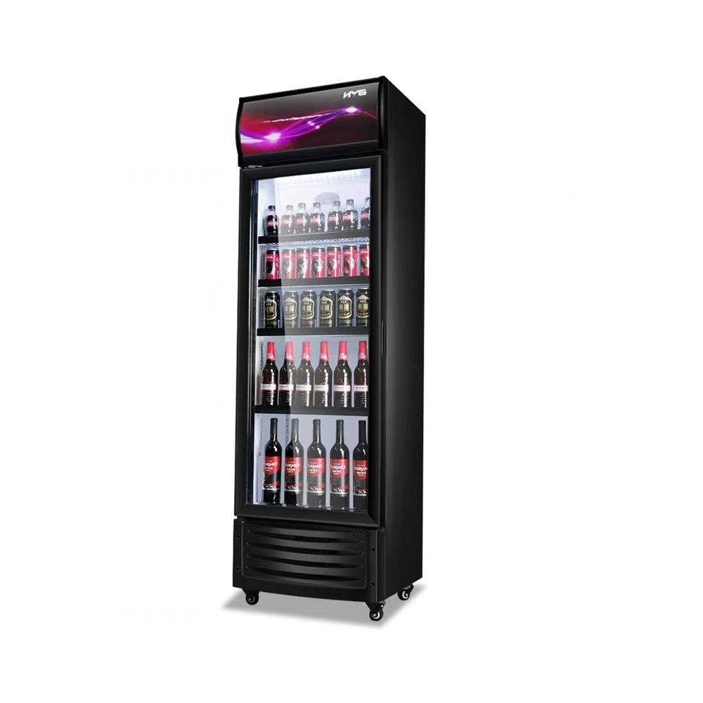 Luxury magnet 280l commercial glass door supermarket wine fridge freezer for food