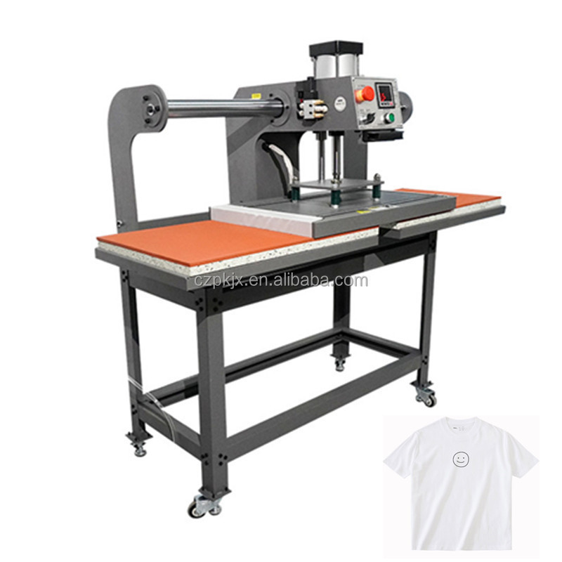 40*60CM Up Slide Pneumatic Double Station semi Auto Heat Transfer Press Printing T-shirt embossing Machine for t-shirts Logo