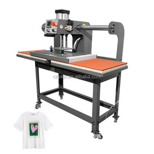 40*60CM Up Slide Pneumatic Double Station semi Auto Heat Transfer Press Printing T-shirt embossing Machine for t-shirts Logo