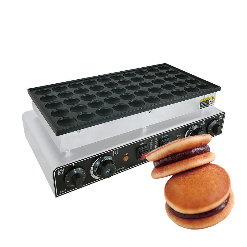 Commercial Non-stick 50 Holes Dorayaki Maker Electric/Gas Mini Muffin Waffle Maker Dutch Pancake Poffertjes Griller Machine