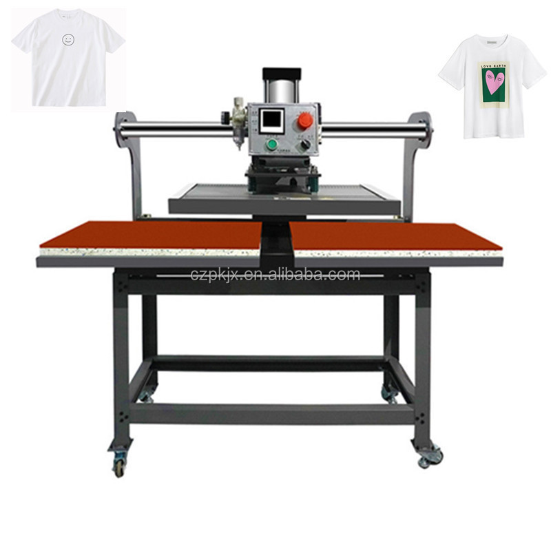 40*60CM Up Slide Pneumatic Double Station semi Auto Heat Transfer Press Printing T-shirt embossing Machine for t-shirts Logo