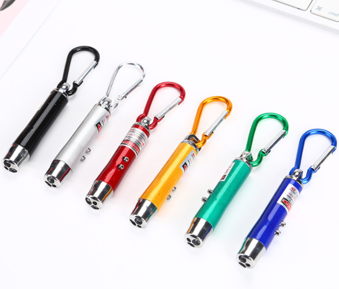 3 in1 uv laser led light keychain pointer  Factory custom logo cheap fashion mini Lighting flashlight UV light LED keychain