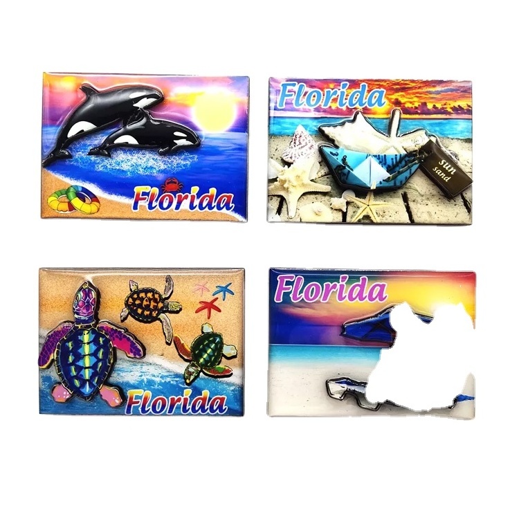 Wholesale wood tourist souvenir hawaii miami beach florida souvenirs fridge magnet