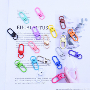 Colorful Metal Lobster Claw Clasps Swivel Lanyards Trigger Snap Hooks Strap with Key Rings DIY Accessories for Bag Key Chains