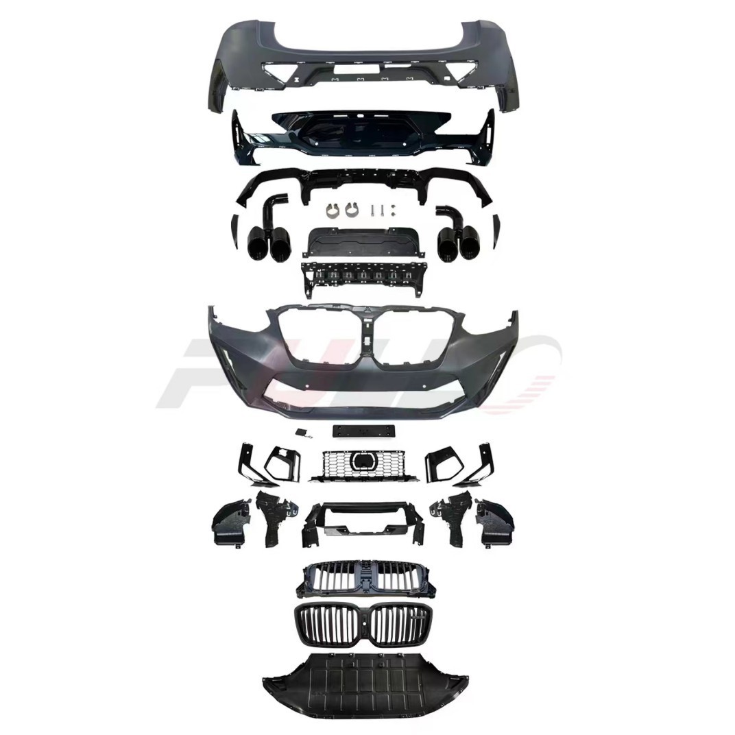 Suitable for BMW X4 G02 19-21 upgrade to X4M F98 LCI 2022 body kit include front and rear bumper with grille rear diffuser pipes