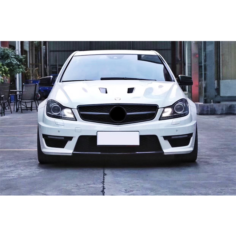 front and rear bumper with grill, headlights,hood,side skirts for Mercedes Benz W204 2008-2014 year upgrade to C63 AMG body kit