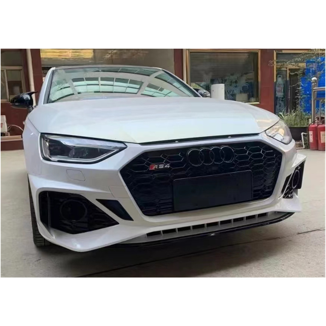 Suitable for Audi A4 2021 modified to RS4 body kit include front and rear bumper assembly with grille rear diffuser tail pipes