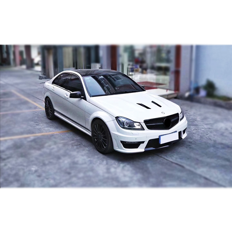 front and rear bumper with grill, headlights,hood,side skirts for Mercedes Benz W204 2008-2014 year upgrade to C63 AMG body kit