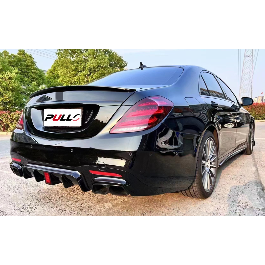 For Mercedes Benz S-class W222 s350 s400 s450 s550 change to bra-bus B700 body kit include front lip and rear diffuser