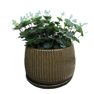 Modern Best sell FLOWER POT WITH SAUCER Nordic Decor Glazed Succulent Plant Pot for Placing dirt to grow plants