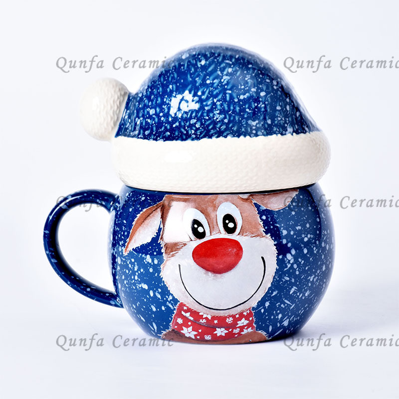 Mugs Coffee Ceramic One-stop Service Custom Bulk Cartoon Printed Embossed Handle Christmas Modern Christmas milk Mugs 