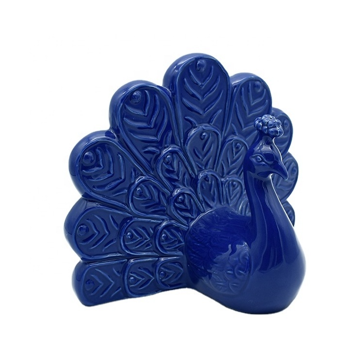 Home Decor Ceramic Peacock Figurine Arts Crafts