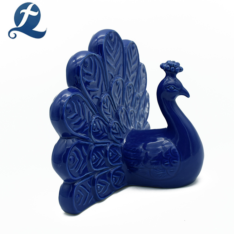 Home Decor Ceramic Peacock Figurine Arts Crafts