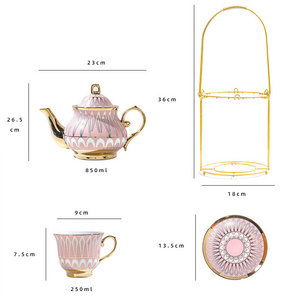 Wholesale Coffee Tea Accessories Bone China Pot Set  Porcelain Tea Sets With Teapot Ceramic Tea Pot And Cup