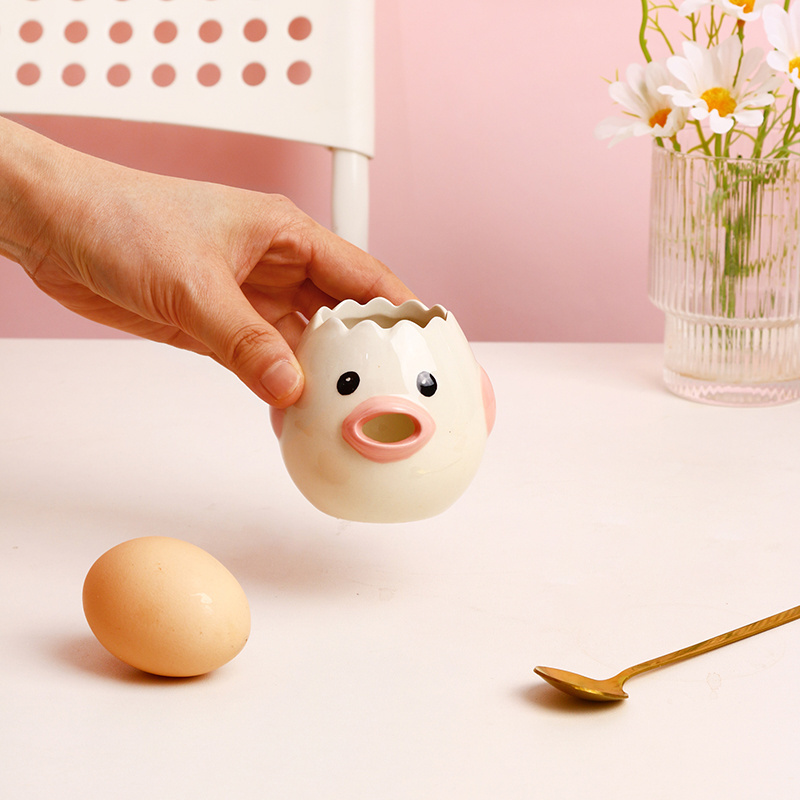 Baking Tools Kitchen Accessories Cute Chicken Ceramic Egg White Separator Creative Egg Yolk Protein Separator Filter