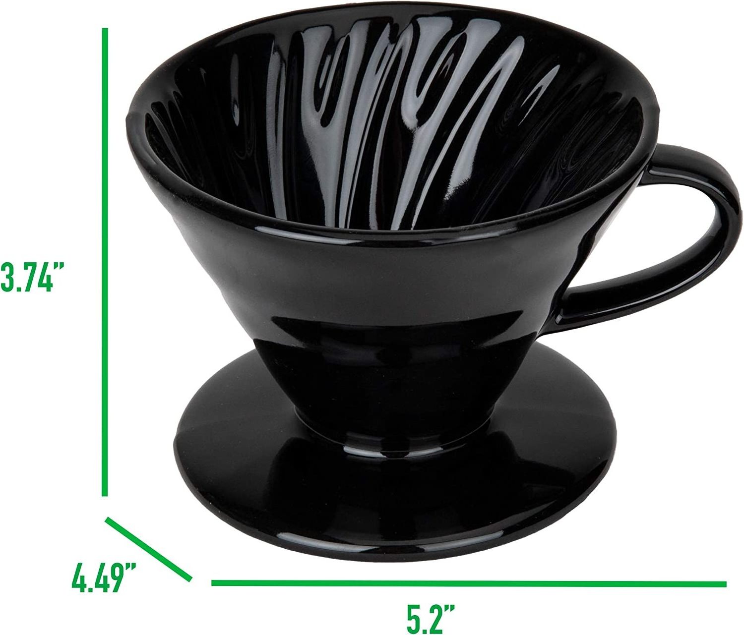 Custom Smart Drinkware Ceramic Black Coffee Dripper Coffee Filter Set For Home Cafe Restaurants Coffee Dripper