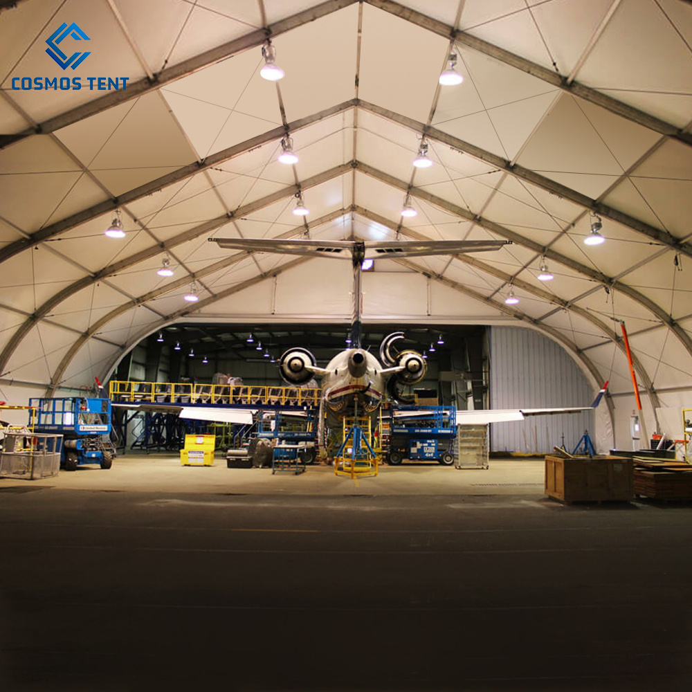 500 People TFS Curved Outdoor Commercial Trade Show Tent Airport Aircraft Hangar Tent Industrial Event Tent For Sale