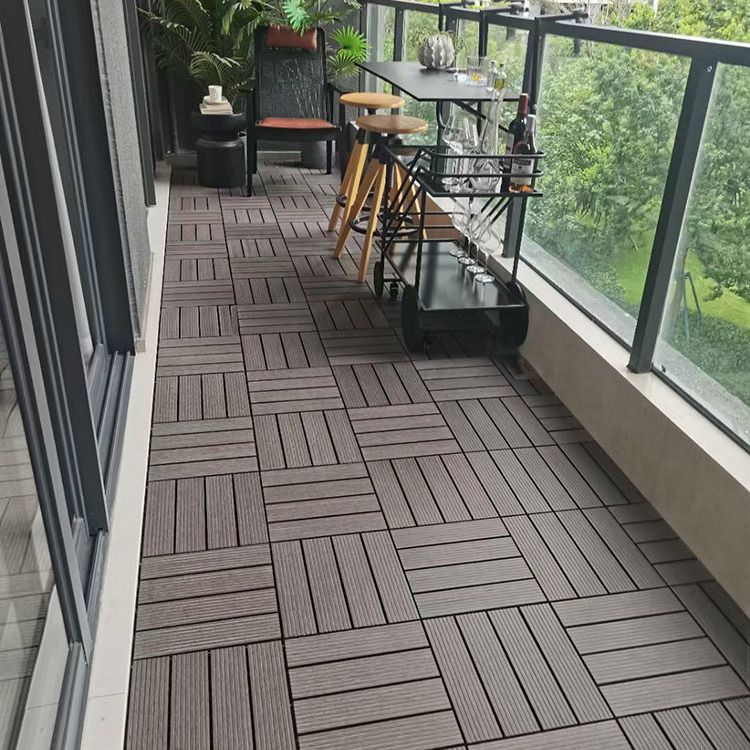 Outdoor Barefoot Friendly Anti-Slip Anti-Insect Interlocking Plastic Base Waterproof High Quality WPC Deck Tile for Patio Terrac