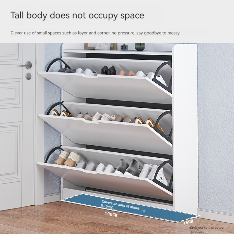 Foldable wooden shoe rack for door shoes modern design eco-friendly MDF shoe cabinet