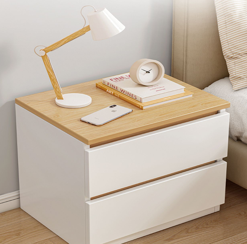 Hotel wood bedside table White nightstand furniture livingroom closed nightstand