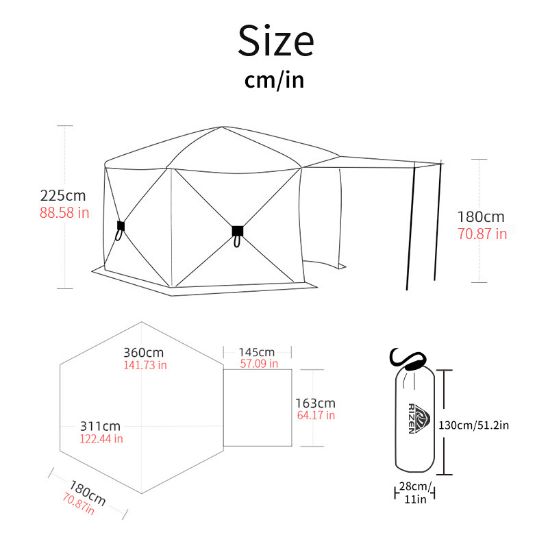 Manufacturers Wholesale Cheap High Quality Windproof Family Outdoor Foldable Hexagonal Yurt Tent For Camping