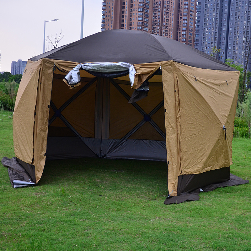 Manufacturers Wholesale Cheap High Quality Windproof Family Outdoor Foldable Hexagonal Yurt Tent For Camping