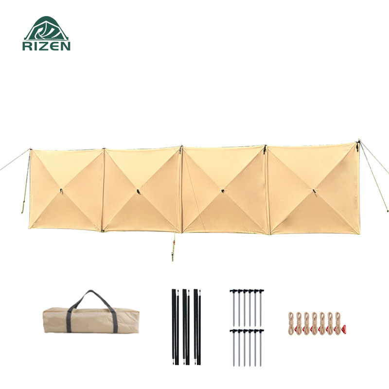 OEM customized Beach Waterproof Hiking Pvc windscreen Oxford Folding Camping Windbreaks for Outdoor Travel