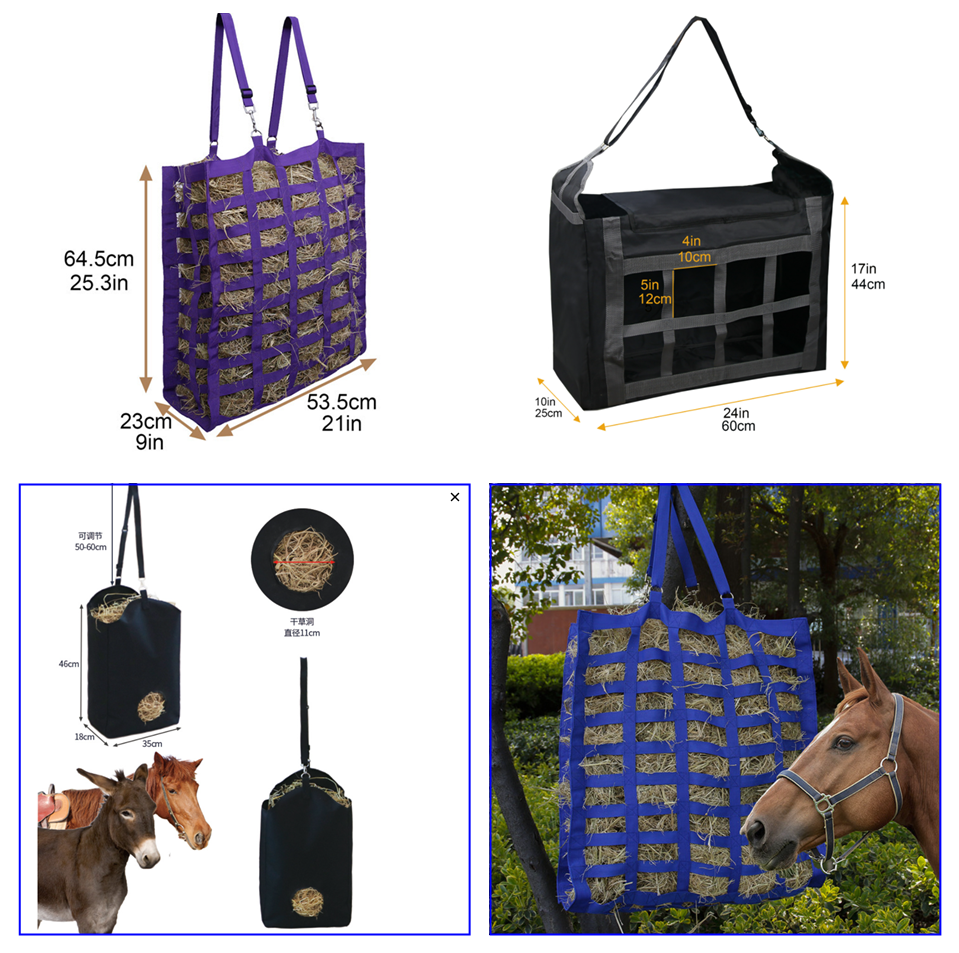 small untuk grass packing hay feeder carry net slow hay bale bag hole equestrian hay feed bag horse