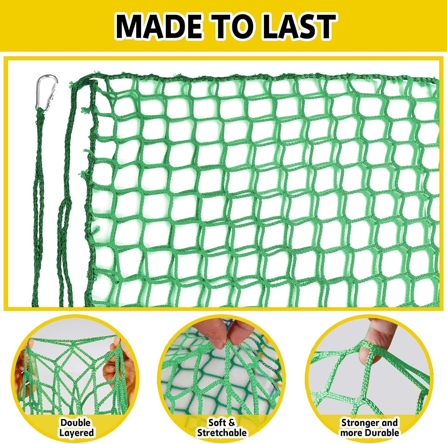 Good quality plastic garden net reinforce net hammock loft hammock net with rope