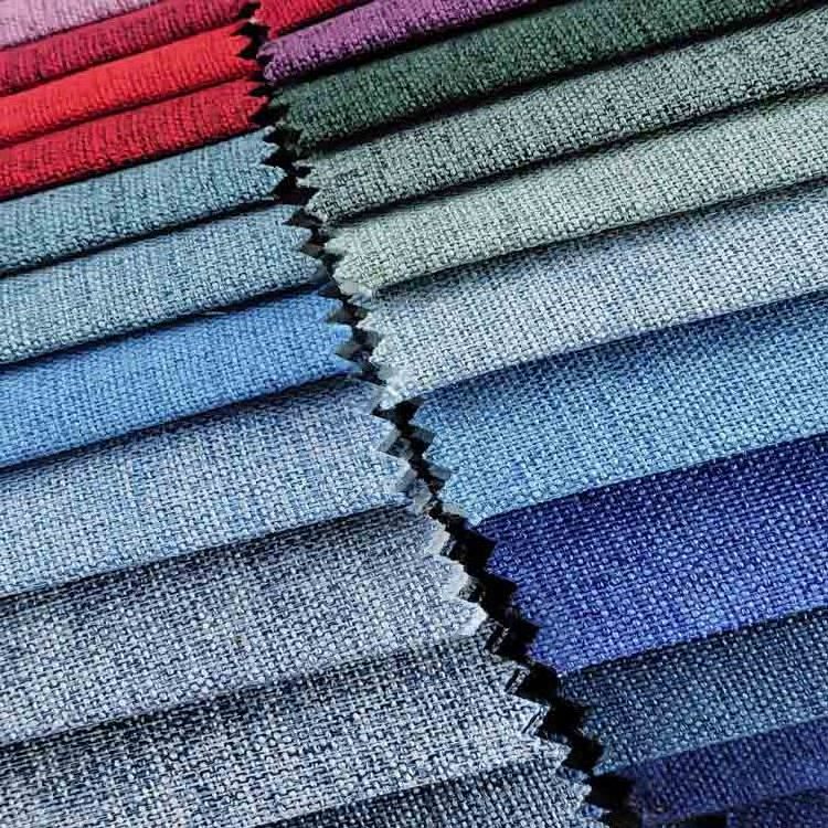 high quality upholstery fabric  for sofa furniture polyester linen fabric