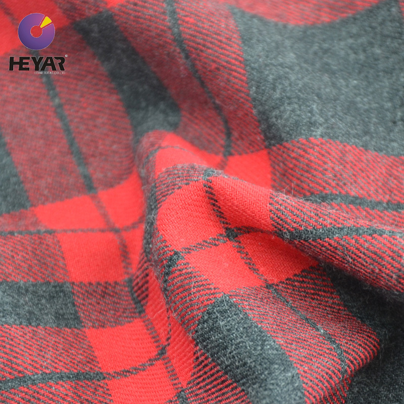 hot sale cotton twill yarn dyed light peach melange shirting flannel fabric