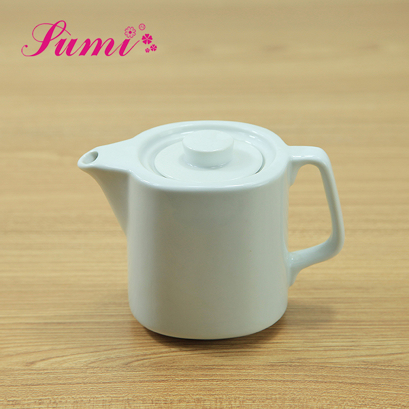 China supplier restaurant white ceramic tea pot , hotel porcelain tea coffee pot